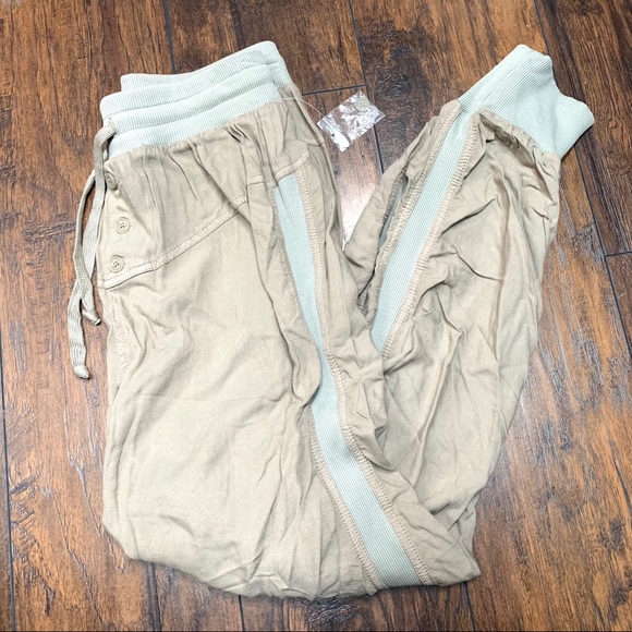 NEW Free People Easy Street Joggers in Khaki - Picture 3 of 6